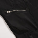 Men Sweatpants Tooling Multi-Pocket Slacks Mechanical Style Elastic-Waist Straight-Leg Pants Loose Track Pants