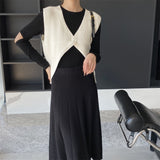 Women Knitted Skirt Autumn and Winter Long Skirt