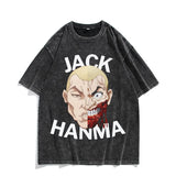 Washed Vintage Short Sleeve T-Shirt Jack Hanma Top