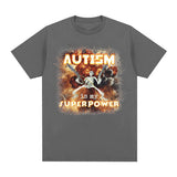 Autism Superpower Funny Skeleton Graphic Tee Shirt