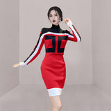 Women Maxi Dress Autumn and Winter Long Sleeve Turtleneck Knitting Dress Hip Skirt