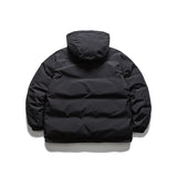 Unisex Winter Cotton Coat Zipper Pocket Hooded down Jacket Vintage Loose and Warm down Jacket