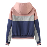 Women Trench Coat Spring and Autumn Anorak Women's Long Sleeve Zipper Drawstring Coat