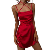 Women Dresses Spring Sexy Suspenders Dress (Bla0420)