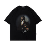 Men T Shirt Hip Hop Rap Portrait Printing Short Sleeve T-shirt
