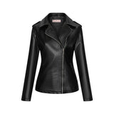 Red Leather Jacket Autumn and Winter Leather Coat for Women Short Lapels PU Leather Jacket