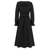 Women Date Dress Winter V-neck Dress Mid-Length Dress