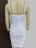 Women's Evening Gown Sexy Strap Backless Sequins Dress Evening Dress