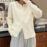 Women Knitted Cardigan Loose Cropped Sweater Coat