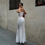 Women Dresses Summer Sexy Slim Fit Long Dress Mesh Fishtail Dress