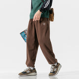 Men Pants Retro Drawstring Pocket Zipper Casual Polar Fleece Sweatpants