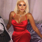 Women Dresses Summer Backless Hip Skirt Sexy Dress (Bla0420)