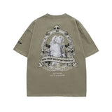 Men T Shirt Vintage Angel Print Short Sleeve T-shirt