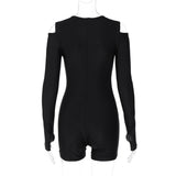 Women Jumpsuit Spring Slim-Fitting Back Long-Sleeve Zipper Jumpsuit