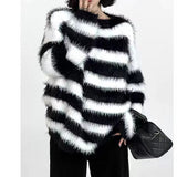 Women Knitwear Autumn and Winter Striped Sweater Loose Sweater