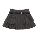 Women Skirt Double Layer Suit Pleated Skirt Skirt