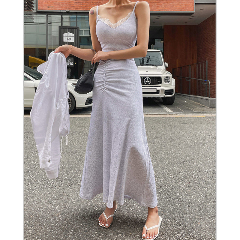 Women Dresses Suspender Dress V-neck Lace Dress Sexy