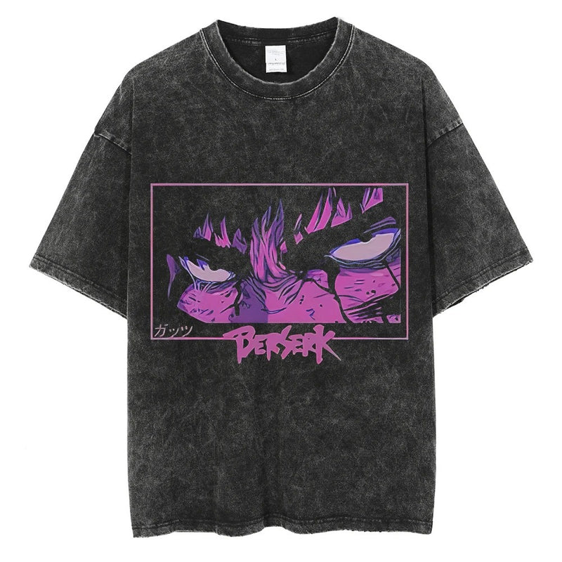 Men Streetwear Vintage Black Tshirt Harajuku Japanese Anime