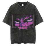 Men Streetwear Vintage Black Tshirt Harajuku Japanese Anime