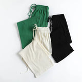 Women Sweatpants Spring Snake Bone Pattern Wide Leg Pants Striped Straight Loose Casual Pants