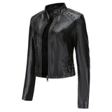 Red Leather Jacket Women's Rivet Leather Coat Spring and Autumn Jacket