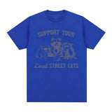 Support Local Street Cats Raccoon Opossum Meme T Shirt Men
