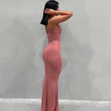 Women Dresses Casual Sleeveless Slim Fit Camisole Dress (Bla0420)
