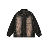 Unisex Jacket West Denim Retro Workwear Coat Jacket
