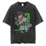 Washed and old T-shirt summer men's top