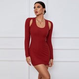 Women Dress Sexy off-the-Shoulder Bag Hip Dress
