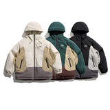 Unisex Winter Cotton Coat Winter Hooded Cotton-Padded Clothes Vintage Printed Loose and Warm Cotton-Padded Clothes