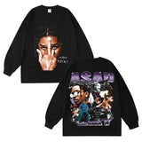 Asap Rocky T-Shirts Vintage ASAP Rocky Summer Short Sleeve T-Shirts Men and Women