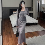 Women Dresses Autumn Mesh Fishtail Sling Dress