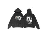 Vlone Hoodie Autumn/Winter Playing Card Prints Washed Loose
