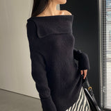 Women Winter Knitted Sweater Autumn and Winter Sweater Long-Sleeved Shirt 8t3110