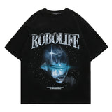 Men T Shirt Vintage Rose Floral Print Short Sleeve T-shirt