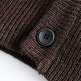 Unisex Winter Cotton Coat Twist round Neck Knitted Sweater Vintage Cardigan Sweater