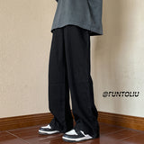 Men Jeans Green Washed Jeans Men's Autumn Width Straight-Leg Trousers