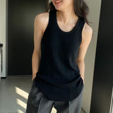 Women Knitted Two-Piece Set Spring Loose Sweater round Neck Vest Blouse Ab29