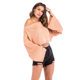 Women Knitted Sweater Autumn Long Sleeves Cropped