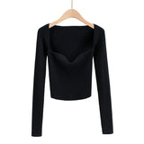 Women Sweater Knitwear Autumn Long Sleeve off-Shoulder Knitwear Pullover Top