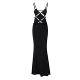 Women Dresses Summer Sexy Solid Color Slim Fit Backless Sling Dress
