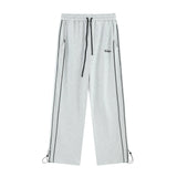 Men Sweatpants Side Striped Casual Pants Men's Casual Loose Track Pants Drawstring Elastic Waist Straight-Leg Trousers