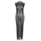 Women Dresses Spring and Summer Sexy Sleeveless Backless Slim Fit Dress (Bla0420)
