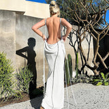 Women Dresses Summer Sexy Backless Self-Tie Dress