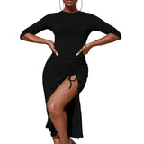 Women Dress Autumn and Winter Dress Knitted Sheath Dress