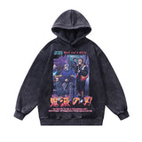 Men Hoodie Autumn and Winter Cartoon Print Distressed Couple Hooded Sweater