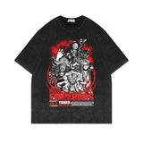 Washed and old short-sleeved T-shirt retro ONE PIECE