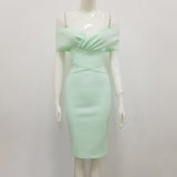 Women Dresses Bandage One-Piece Dress Stretch Sexy off-the-Shoulder Party Dress (Ont0408)