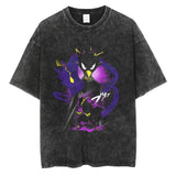 20242024 Fashion Streetwear Men Washed T Shirt Anime